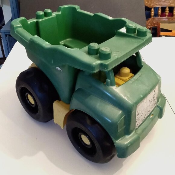 Mega Bloks John Deere Green Dump Truck Well Loved Large Plastic Toy - Picture 2 of 8